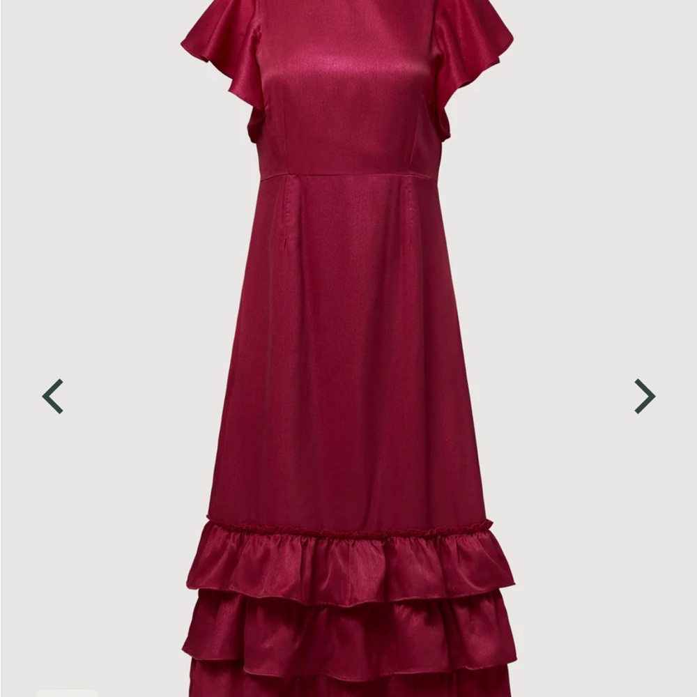 Elegant Pink Ruffle Dress - Picture 2 of 8